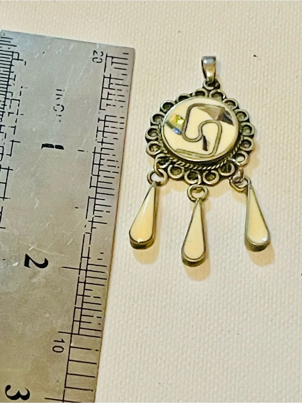 VTG SOUTHWEST MEXICO ABALONE ENAMEL Alpaca Silver PENDANT